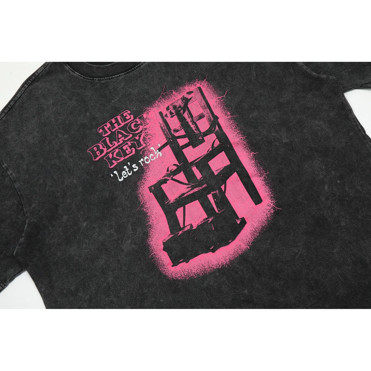 Gallery Dept T Shirts Dark Black Seat Printed Washed Distressed Short Sleeve
