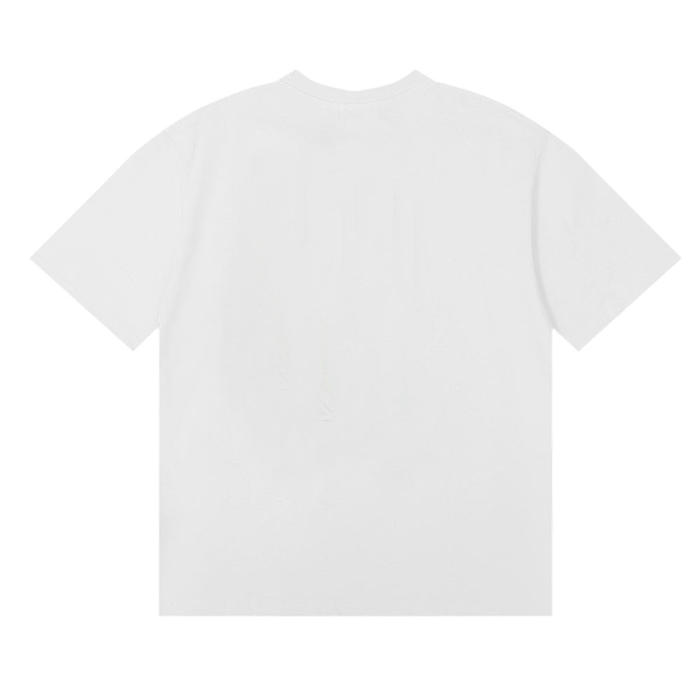 Rhude T-shirts Sunset Beach Pattern Printed Cotton Casual Short Sleeves Men and Women